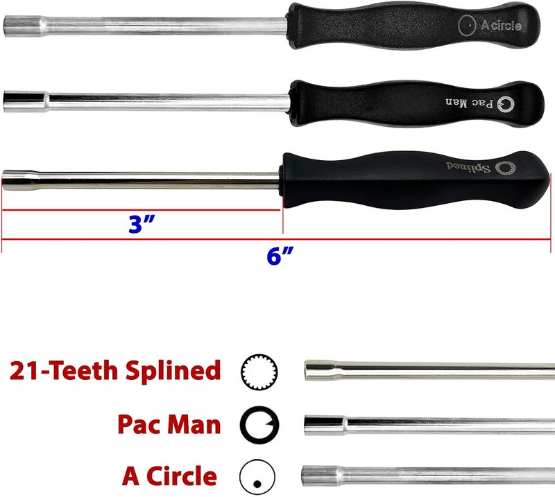 LETAYAR 3 PCS Carburetor Adjustment Tool kit(21 Teeth Splined, Pac Man, A-Circle) for 2 Common Cycle Carburator Adjusting Small Engine Carb Tune up Adjusting Tool - Image 3